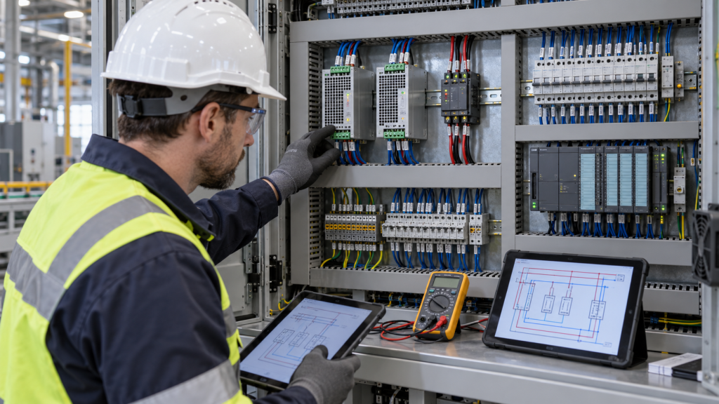 24 V DC Control Power Supply RFQ: Load, Redundancy and Selectivity Checks